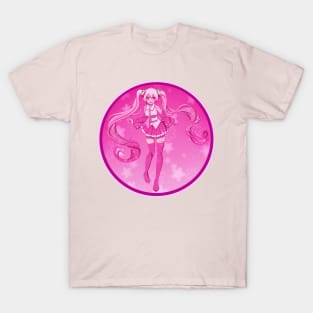 Kawaii Sakura Cherry Blossom with Background Hatsune Miku Vocaloid T-Shirt